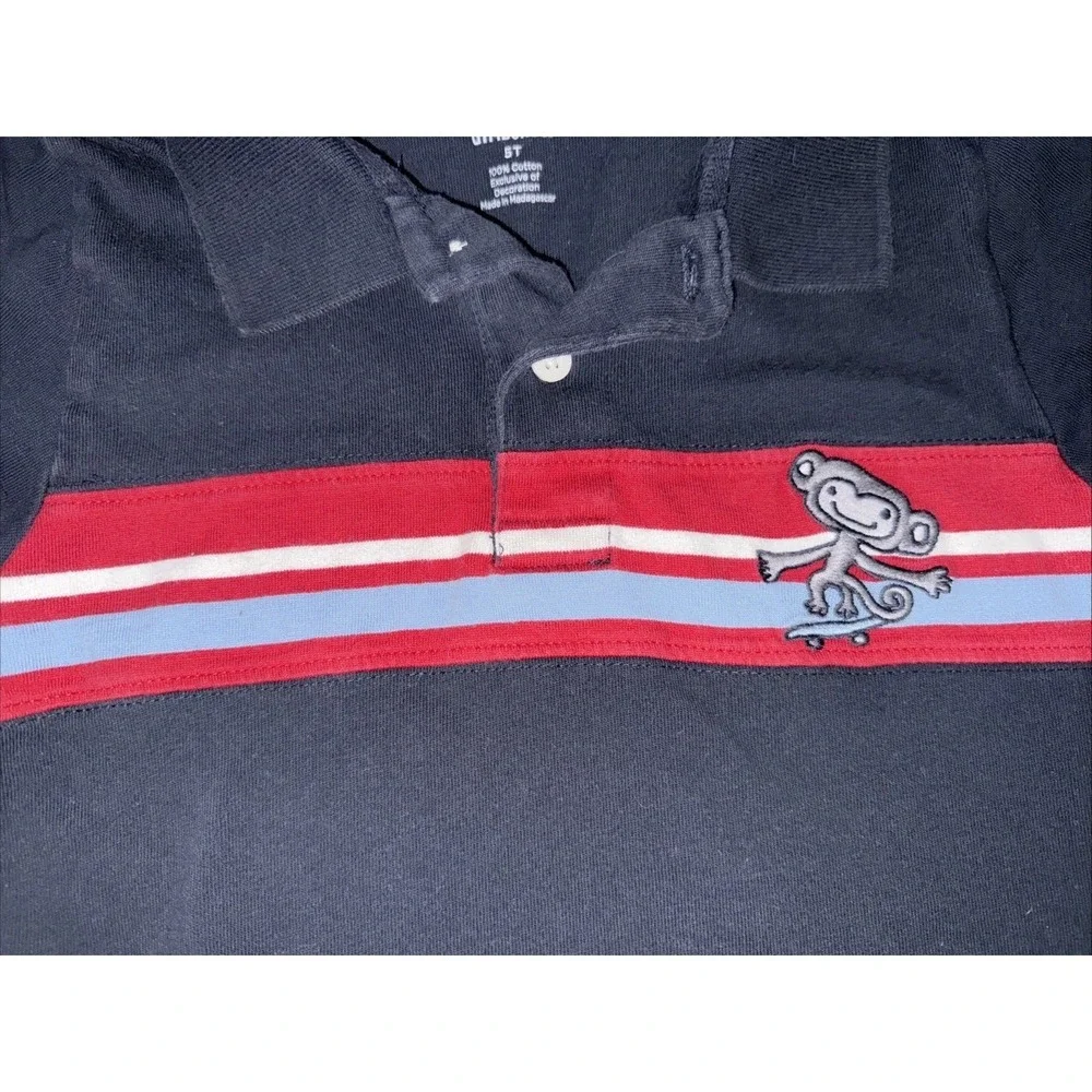 Gymboree boys SKATE LEGEND navy blue‎ short sleeve polo top 2009 tee monkey 5T